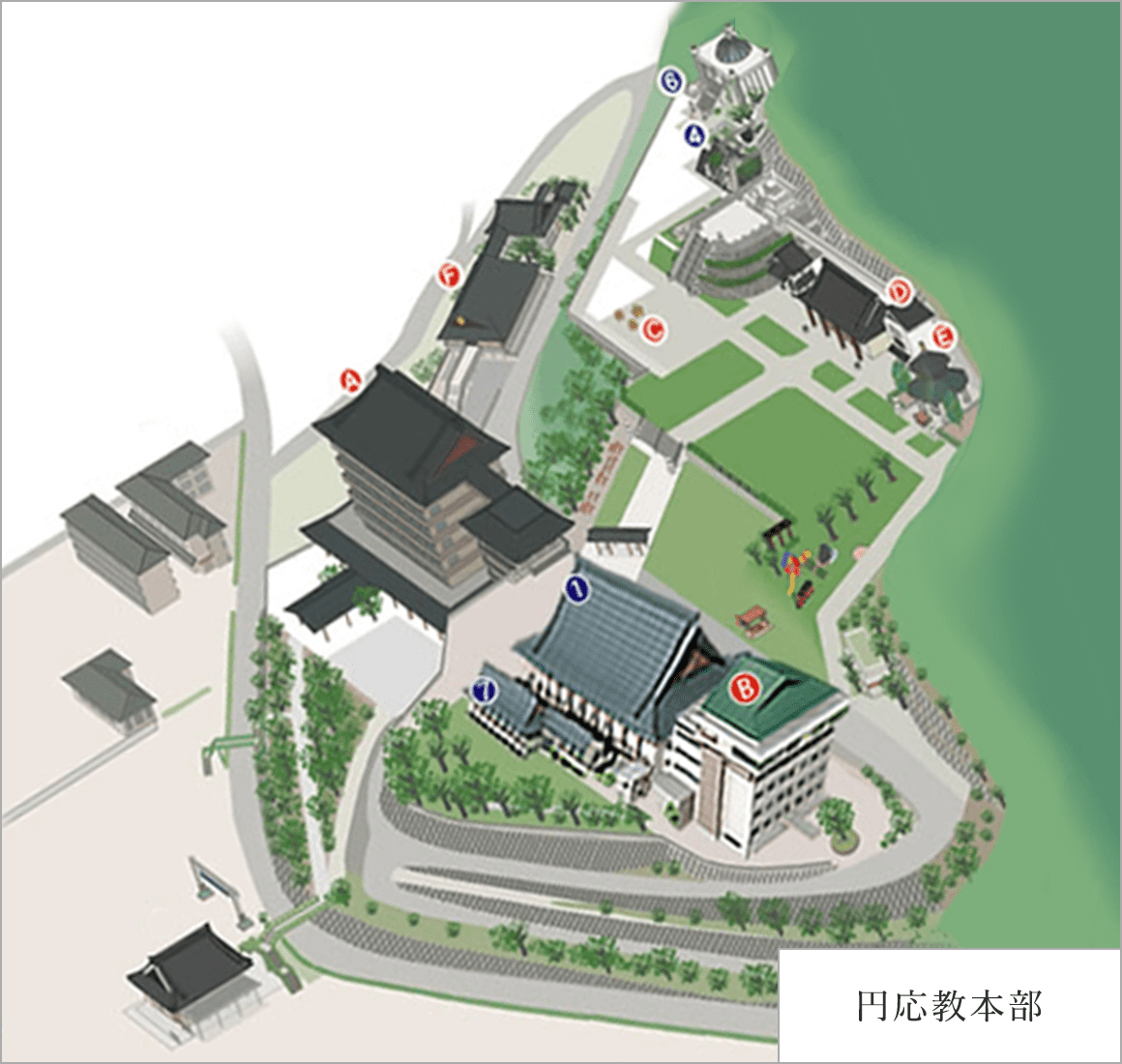 円応教本部のマップ